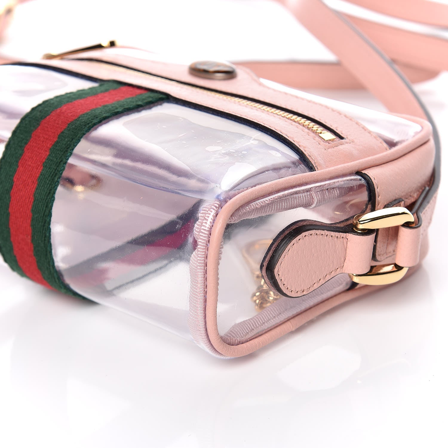 Gucci Vinyl Web Mini Ophidia Transparent Shoulder Bag Perfect Pink 9 of 12