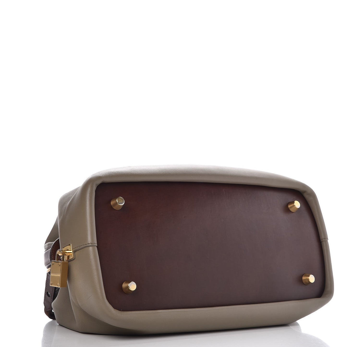 Satin Calfskin Long Frame Doctor Bag Taupe