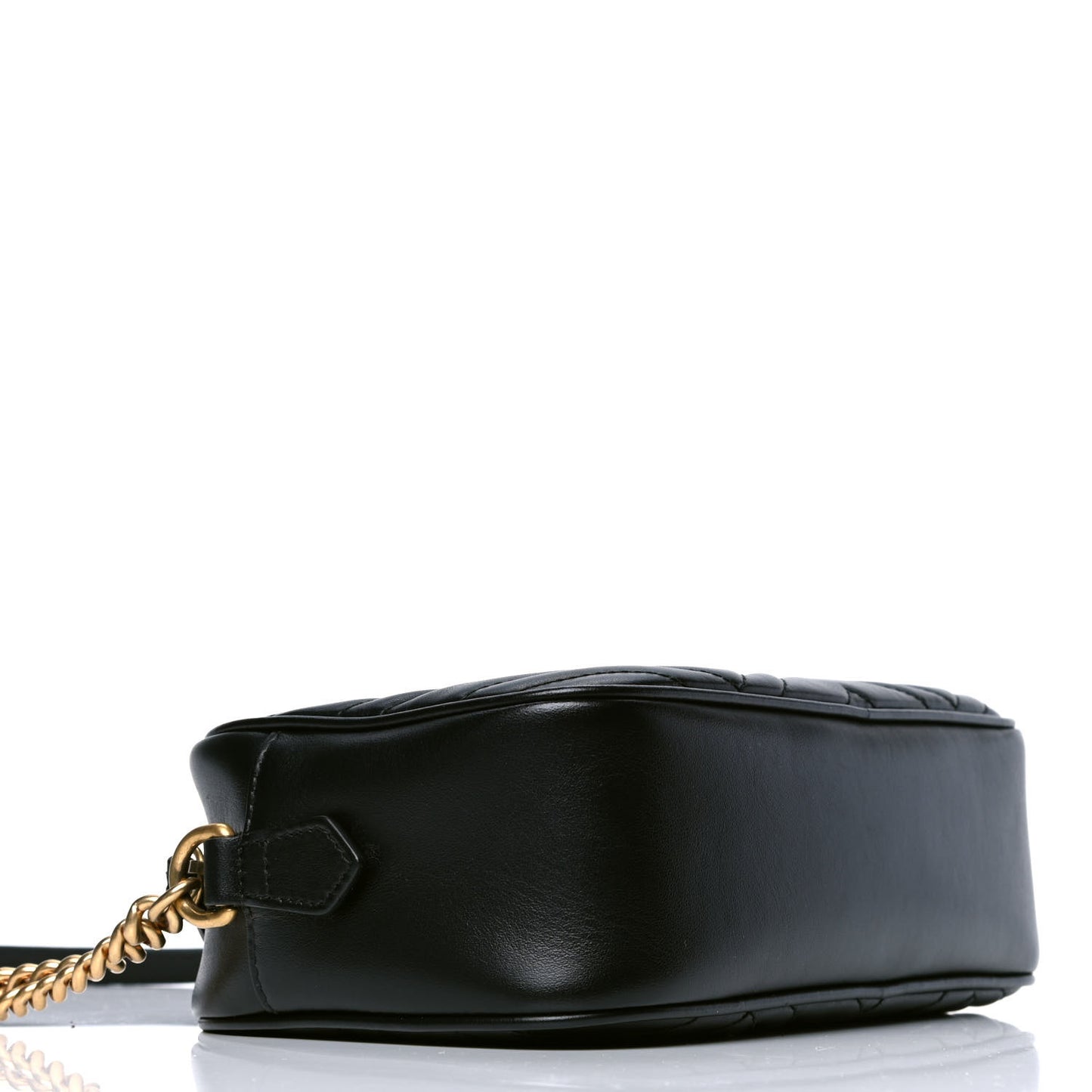 Calfskin Matelasse Small GG Marmont Chain Shoulder Bag Black