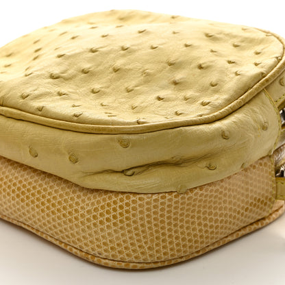 The Row Ostrich Lizard Mini Twin Crossbody Bag Yellow 10 of 10