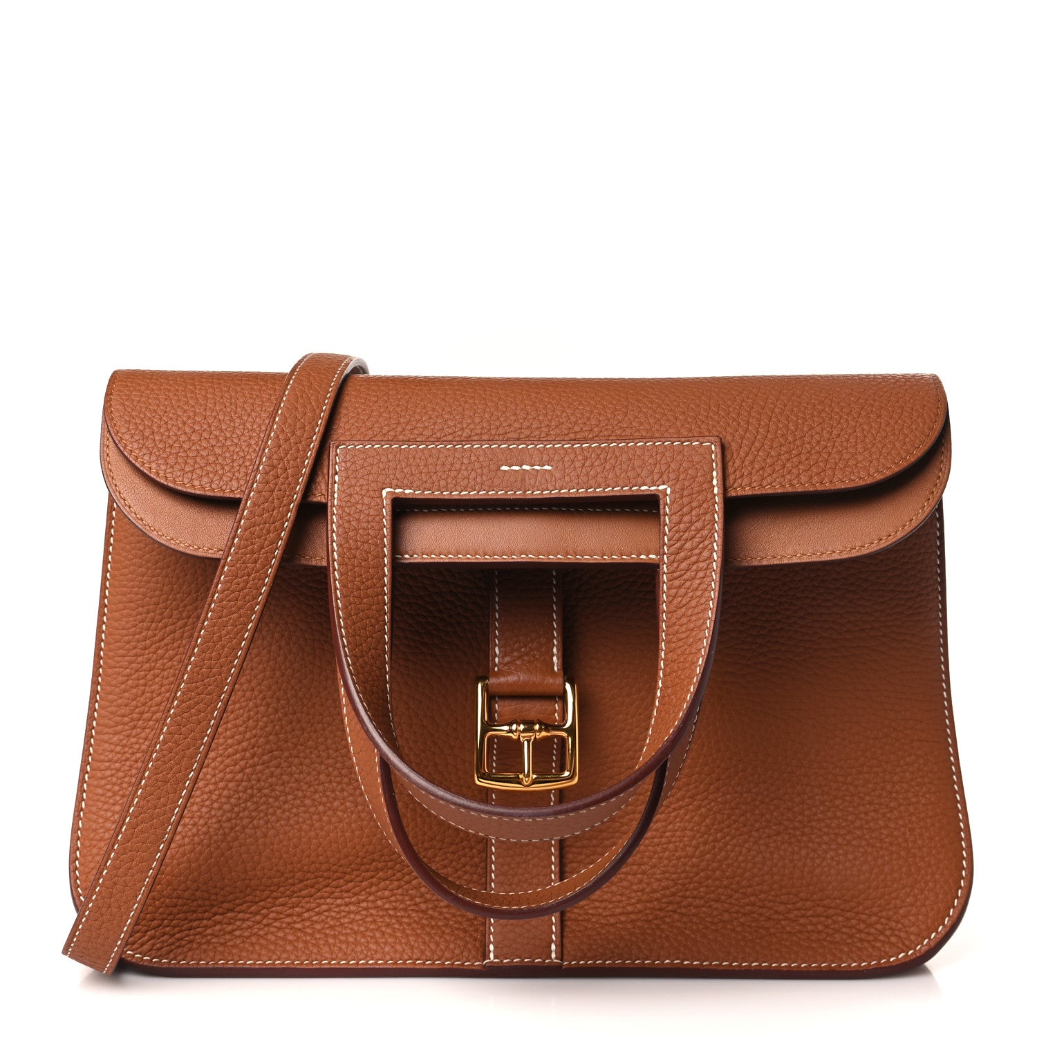 Hermes Taurillon Clemence Halzan 31 Gold 1 of 10