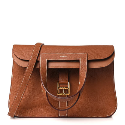 Hermes Taurillon Clemence Halzan 31 Gold 1 of 10