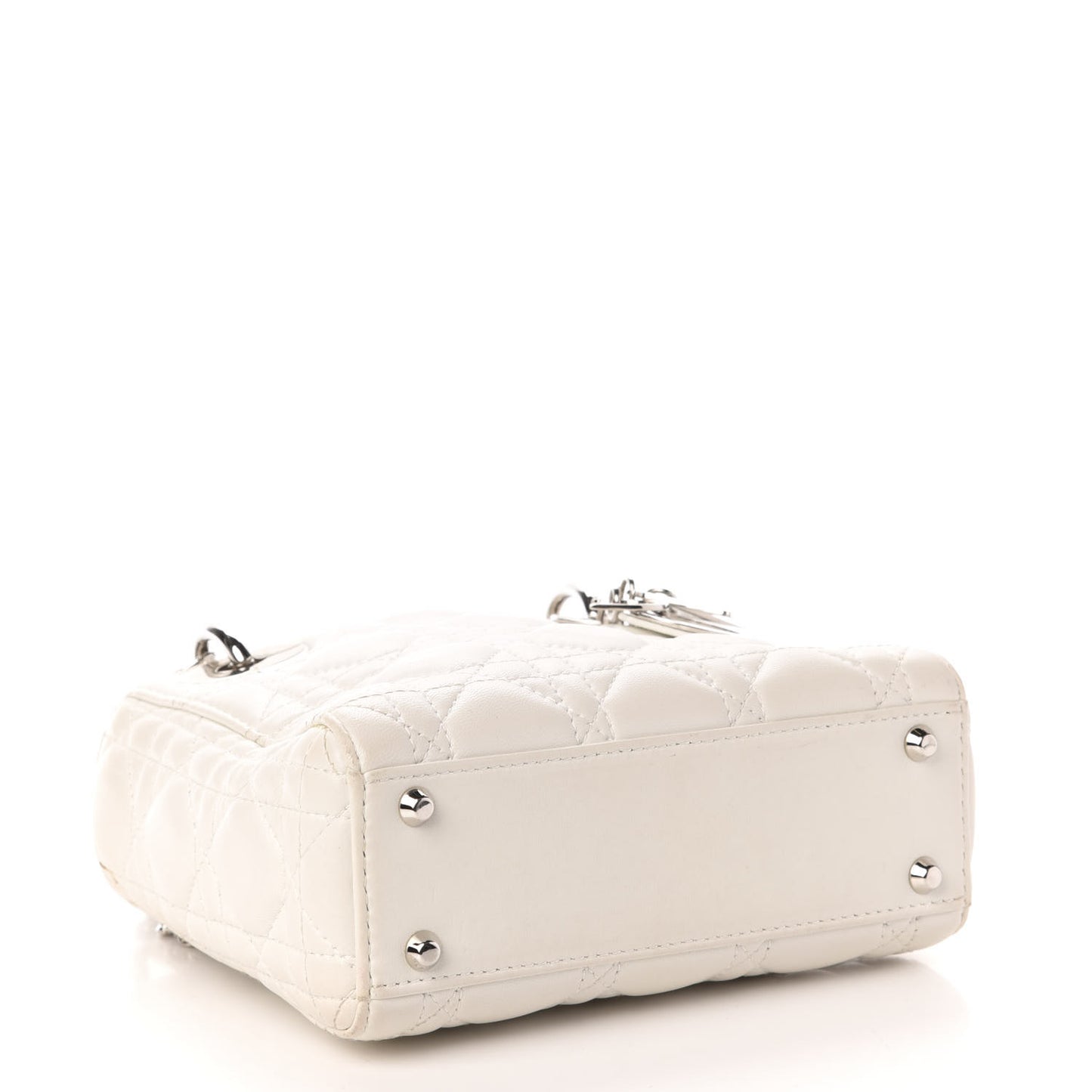 Lambskin Cannage Mini Lady Dior White
