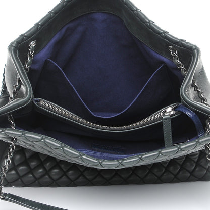 Chanel Iridescent Calfskin Quilted New Bubble North South Tote Dark Grey 5 of 9