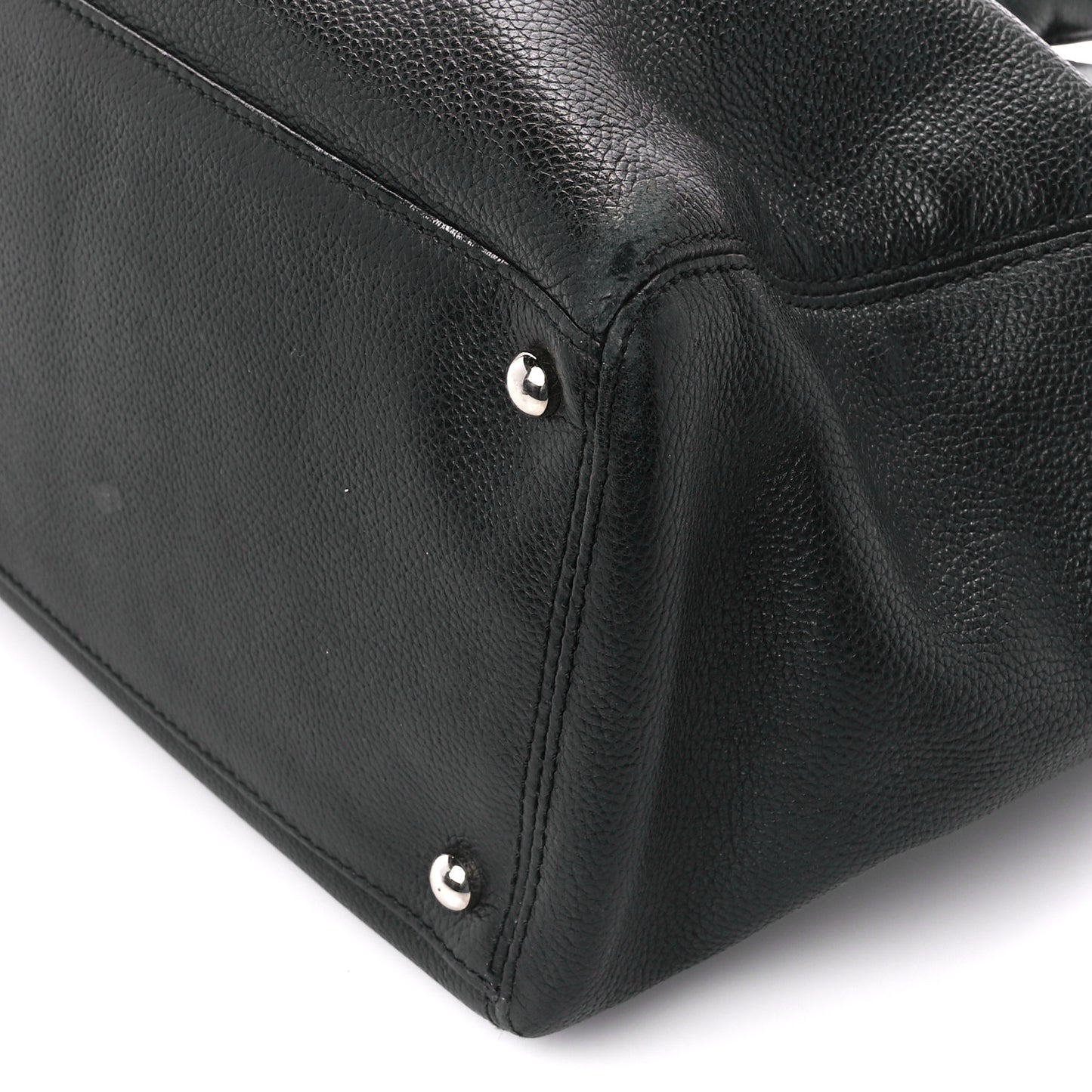 Calfskin Cerf Executive Shopper Tote Black