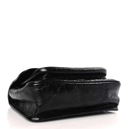 Saint Laurent Crinkled Calfskin Matelasse Monogram Baby Niki Chain Satchel Black 4 of 8