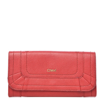 Chloe Grained Calfskin Paraty Continental Wallet Red 1 of 10