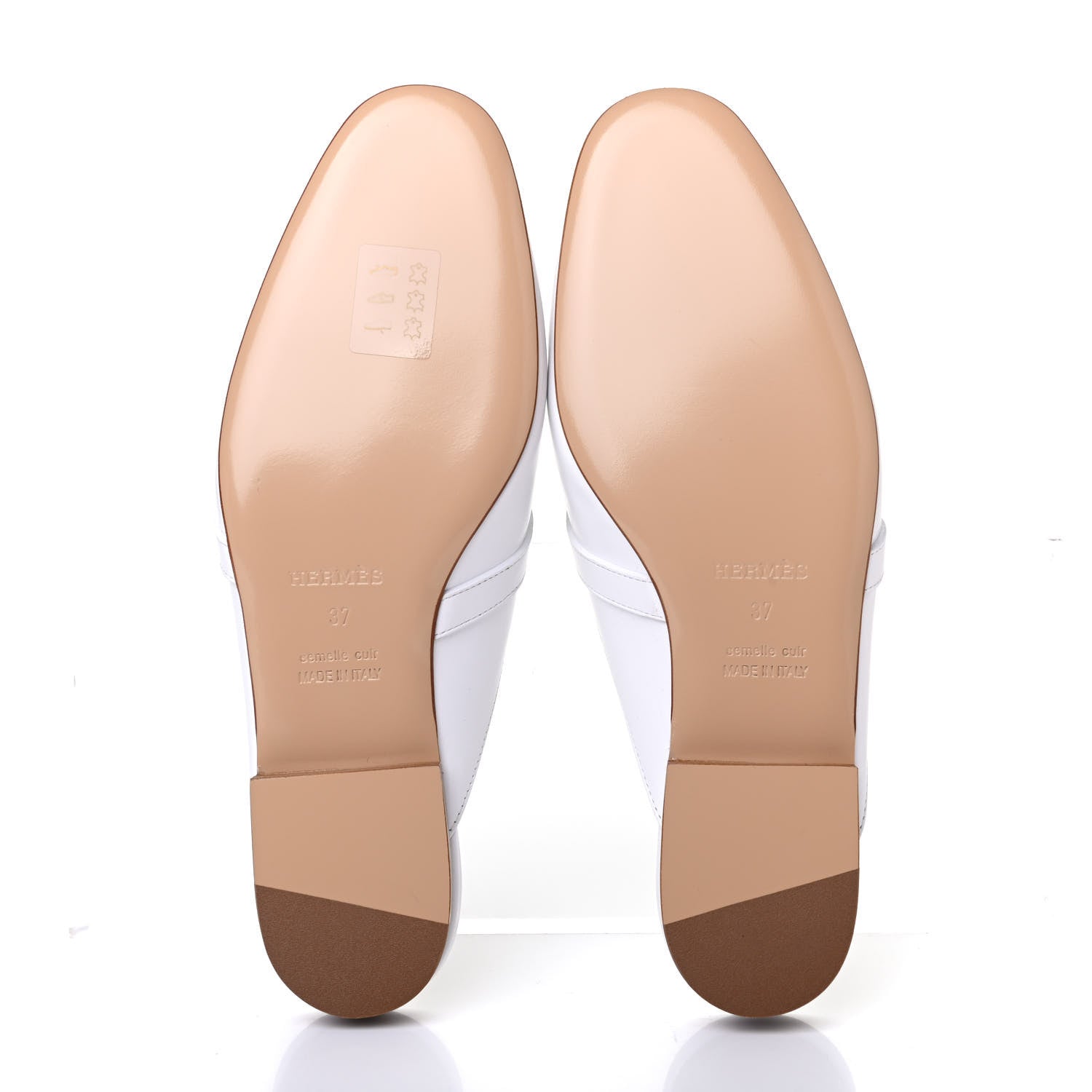Hermes Calfskin Oz Mules 37 White 4 of 4