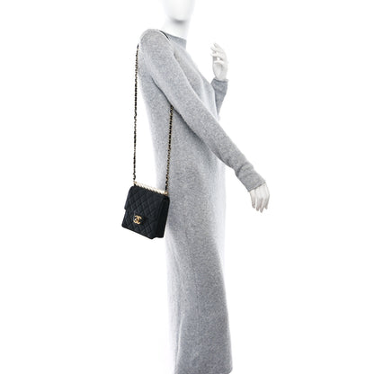Chanel Lambskin Quilted Chic Pearls Flap Black 2 of 9