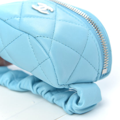 Chanel Lambskin Quilted Arm Coin Purse Neon Blue 9 of 10