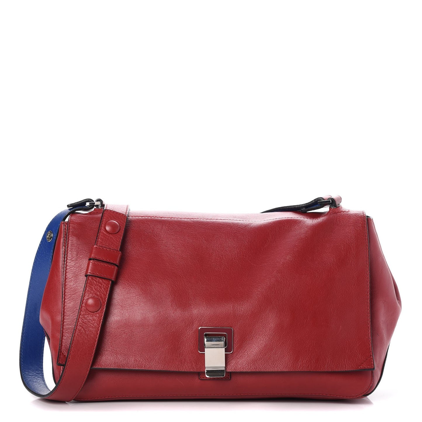 Calfskin Double Sided PS Courier Bag Red