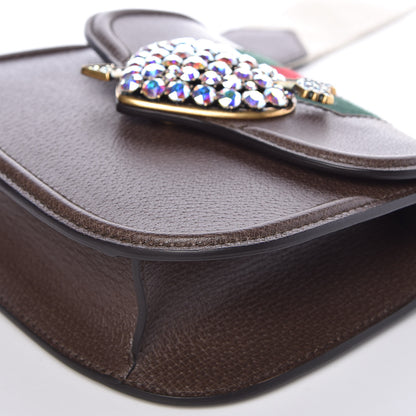 Gucci Textured Calfskin Web Crystal Heart Stripe Small Totem Shoulder Bag New Acero 9 of 10