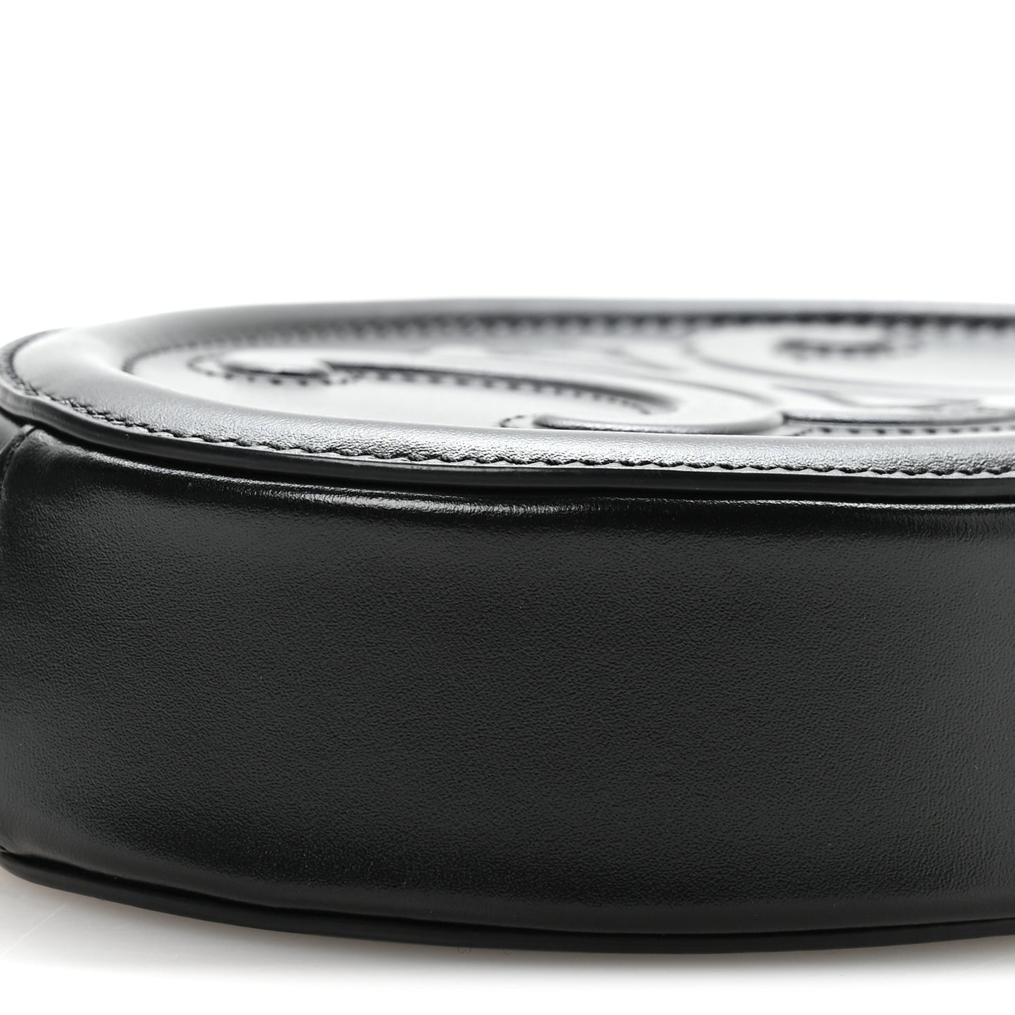 Smooth Calfskin Cuir Small Triomphe Oval Crossbody Purse Black