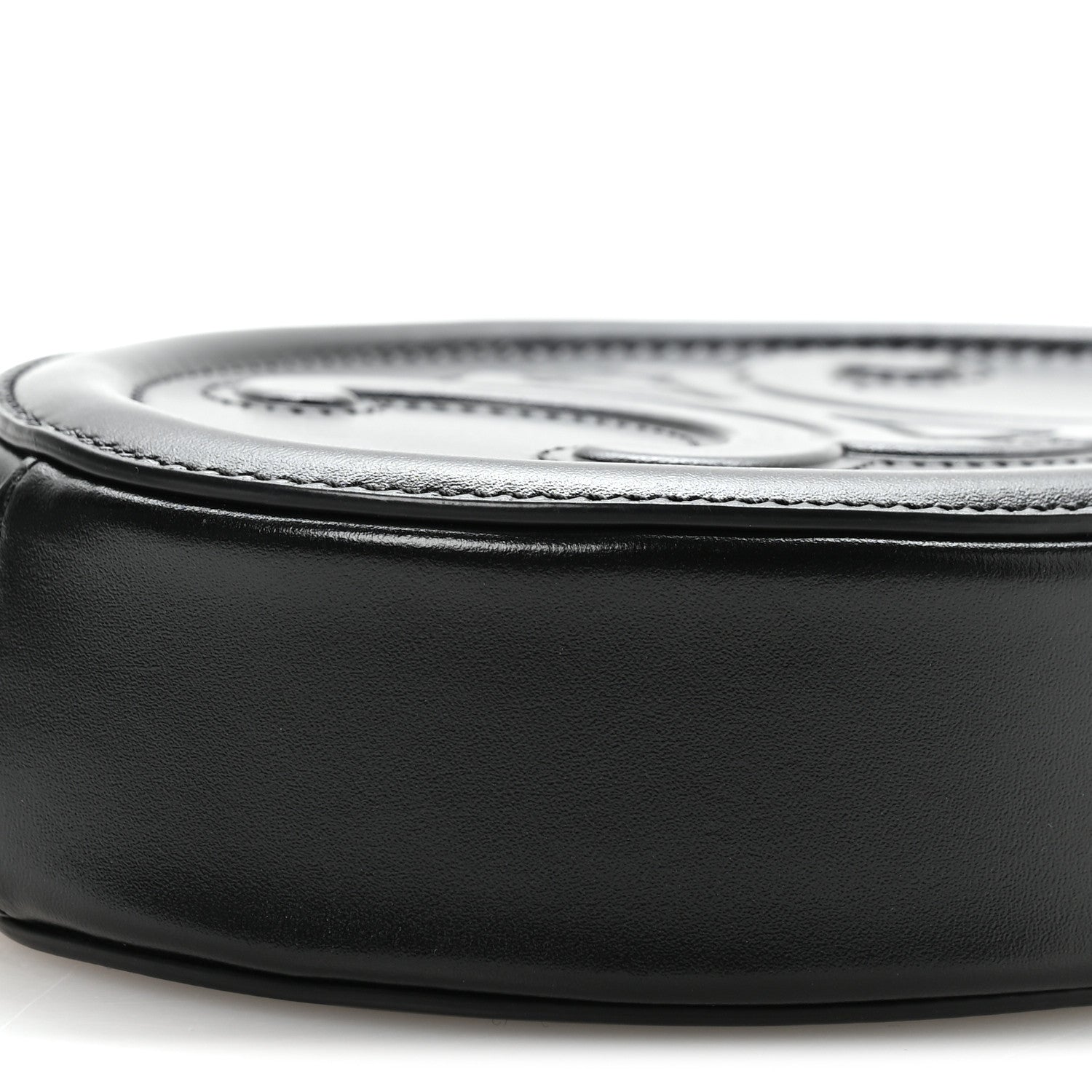 Celine Smooth Calfskin Cuir Small Triomphe Oval Crossbody Purse Black 9 of 10