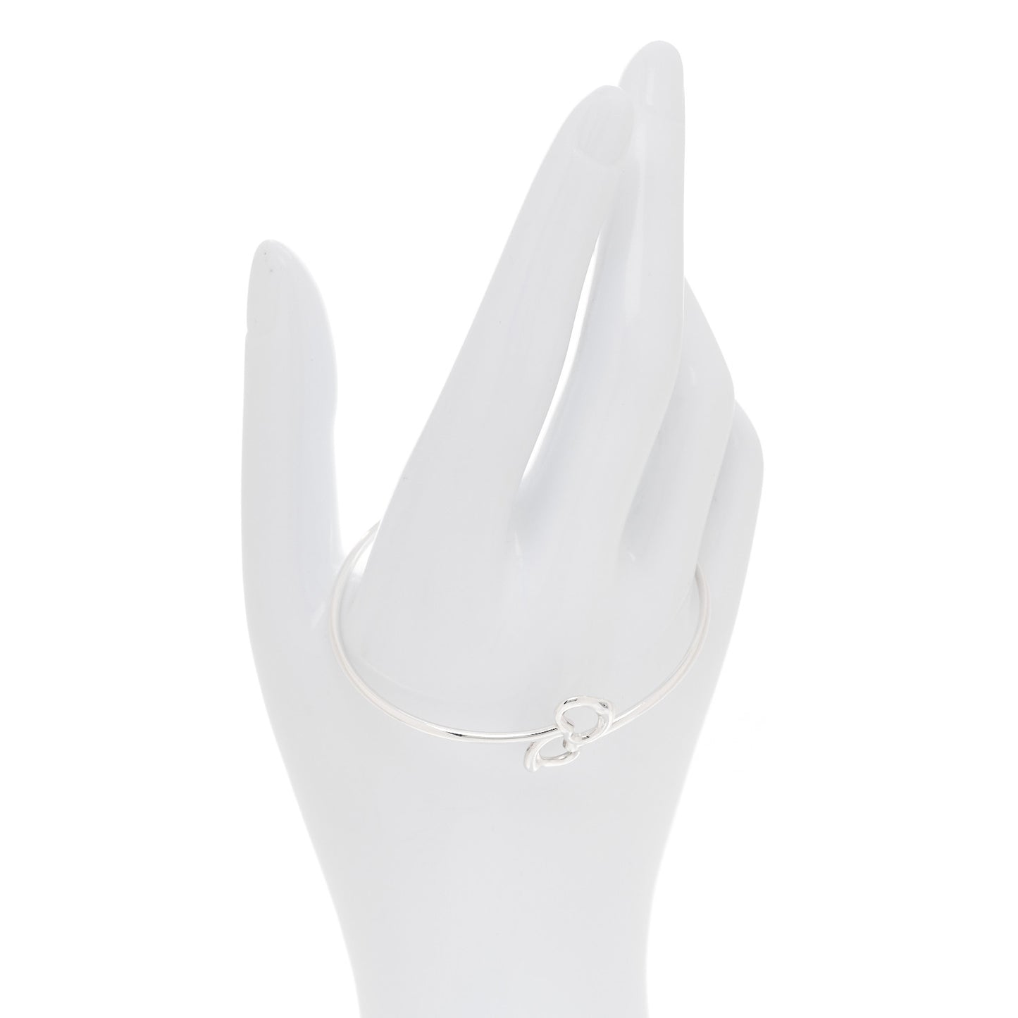 Sterling Silver Elsa Peretti Double Open Heart Bangle Bracelet