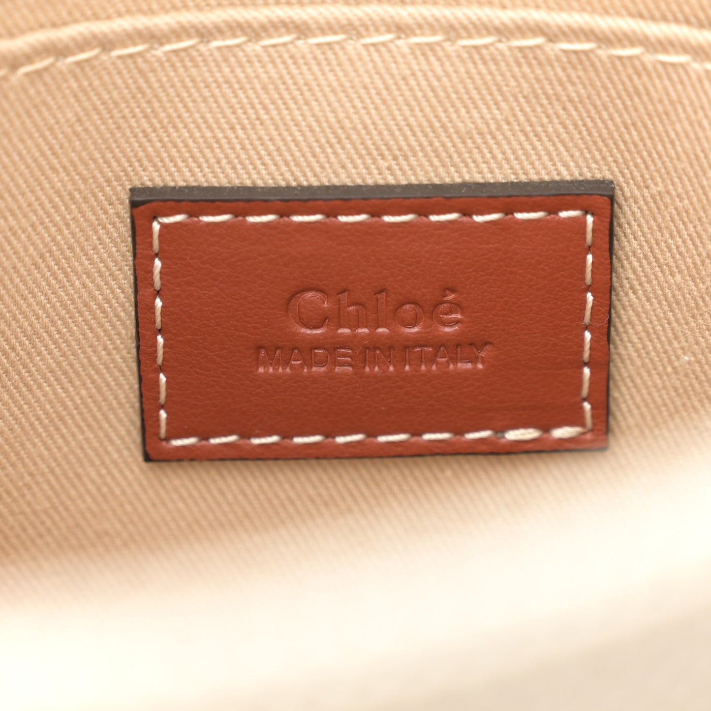 Cotton Calfskin Small Woody Ribbon Tote White Brown