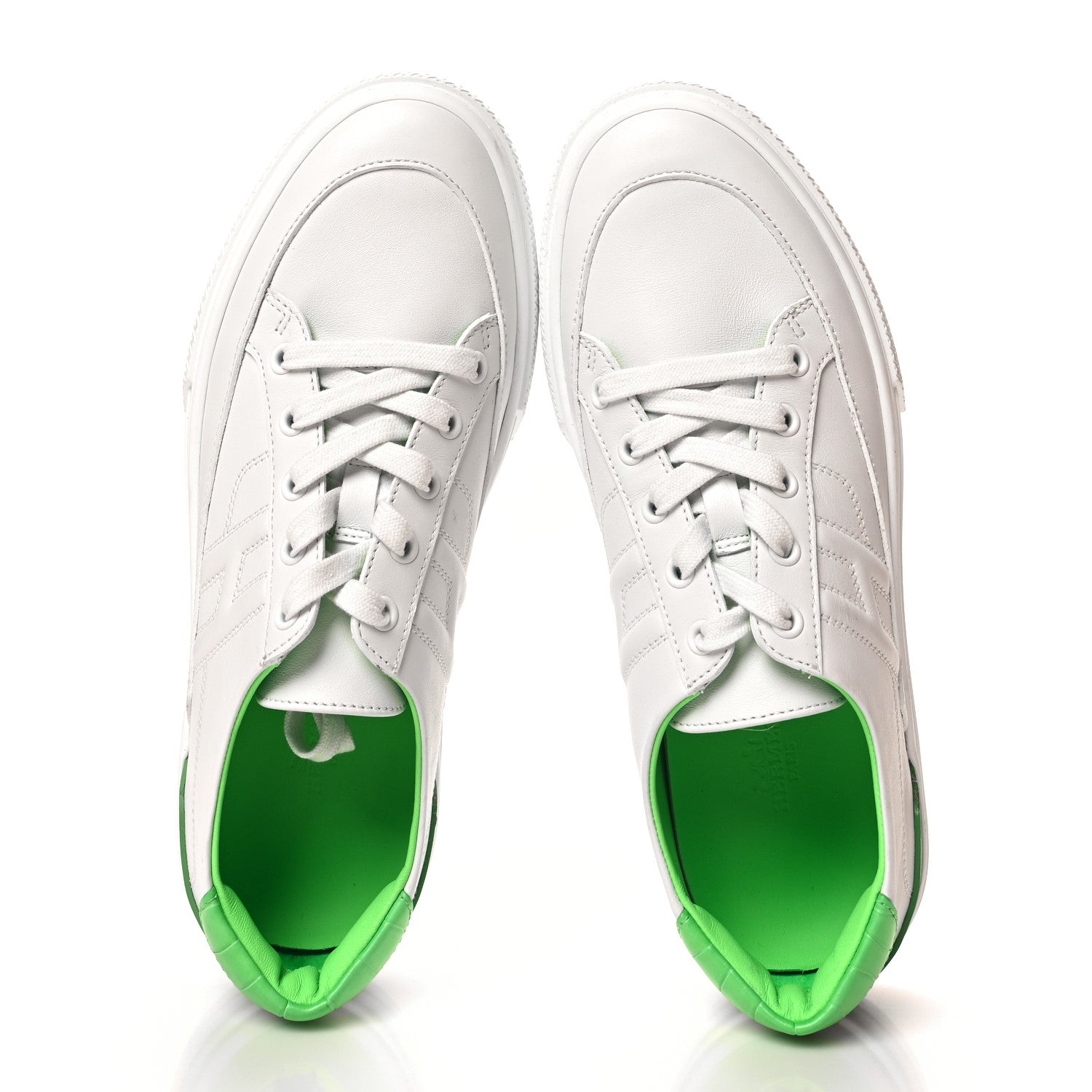 Hermes Crocodile Calfskin Deep Sneakers 40 White Vert Jade 2 of 10