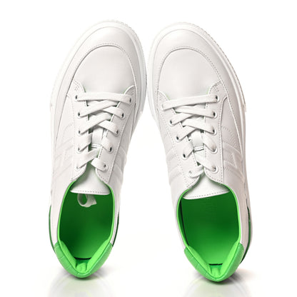 Hermes Crocodile Calfskin Deep Sneakers 40 White Vert Jade 2 of 10
