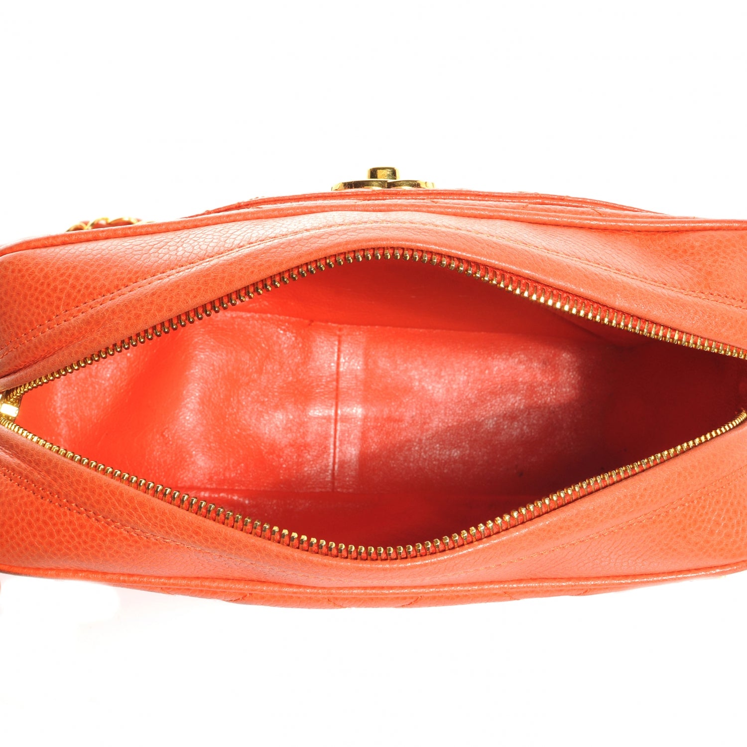 Chanel Caviar Quilted Camera Case Orange 5 of 8
