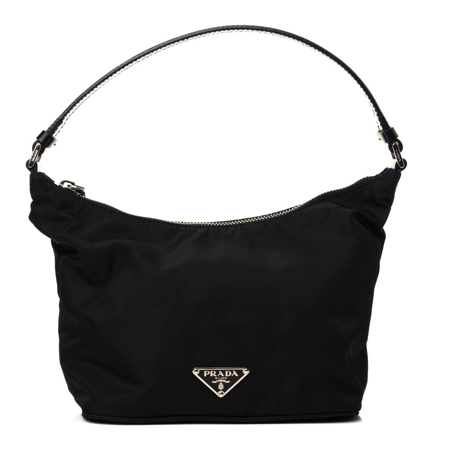 Tessuto Nylon Calfskin Hobo Black