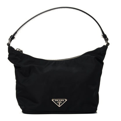 Prada Tessuto Nylon Calfskin Hobo Black 1 of 4