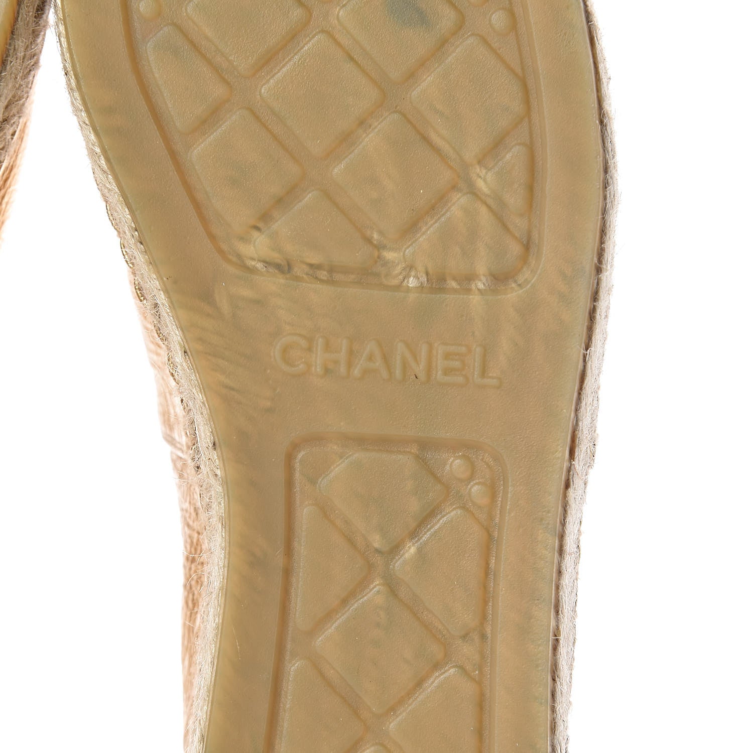 Chanel Metallic Lambskin Grosgrain CC Espadrilles 39 Gold Black 8 of 10