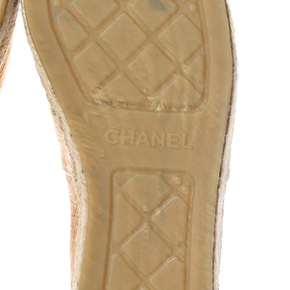 Chanel Metallic Lambskin Grosgrain CC Espadrilles 39 Gold Black 8 of 10