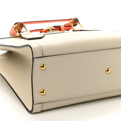 Gucci Wonka Grain Calfskin Small Diana Tote Bag Mystic White Orange Fluo 9 of 10