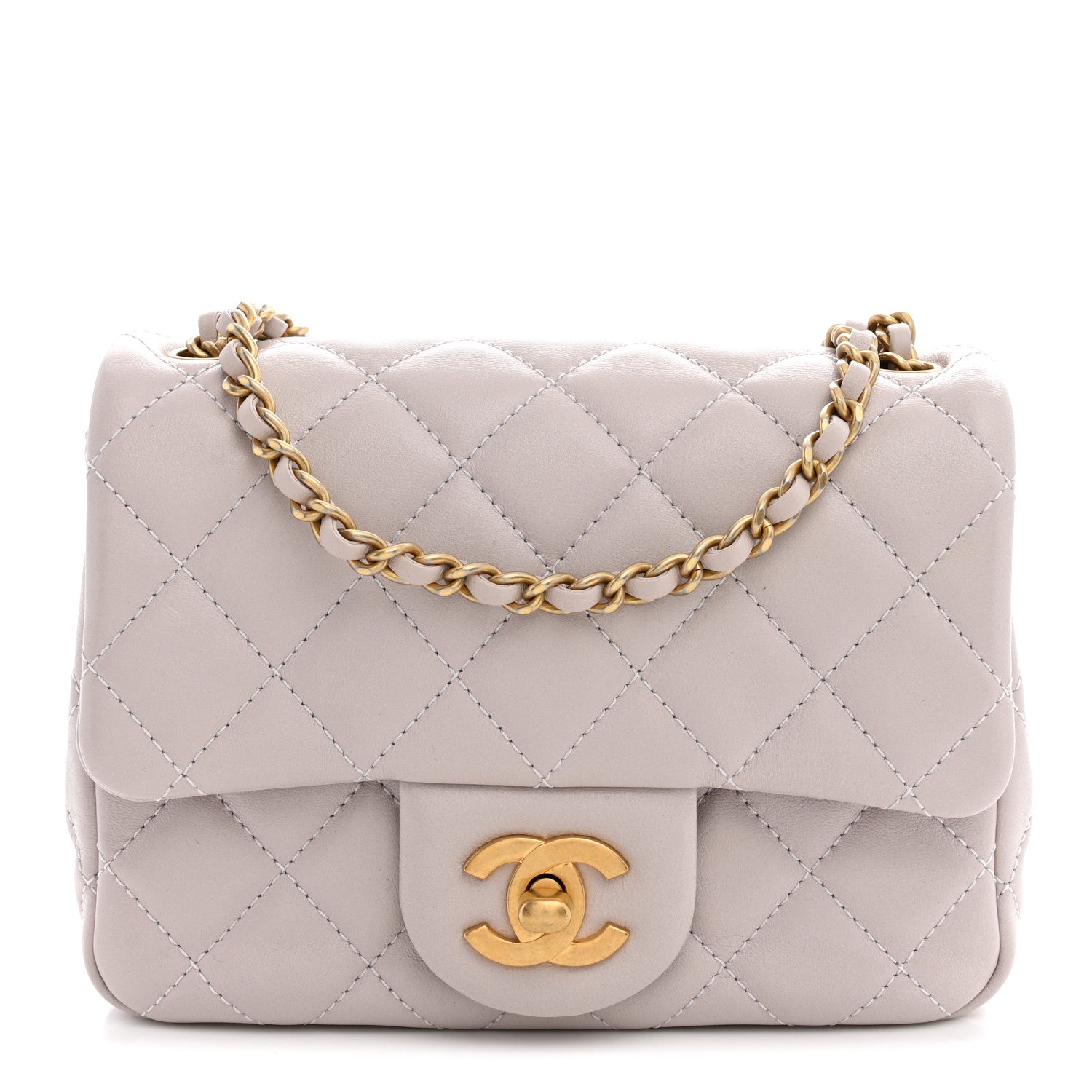 Chanel Lambskin Quilted CC Pearl Crush Mini Flap Light Purple 1 of 9