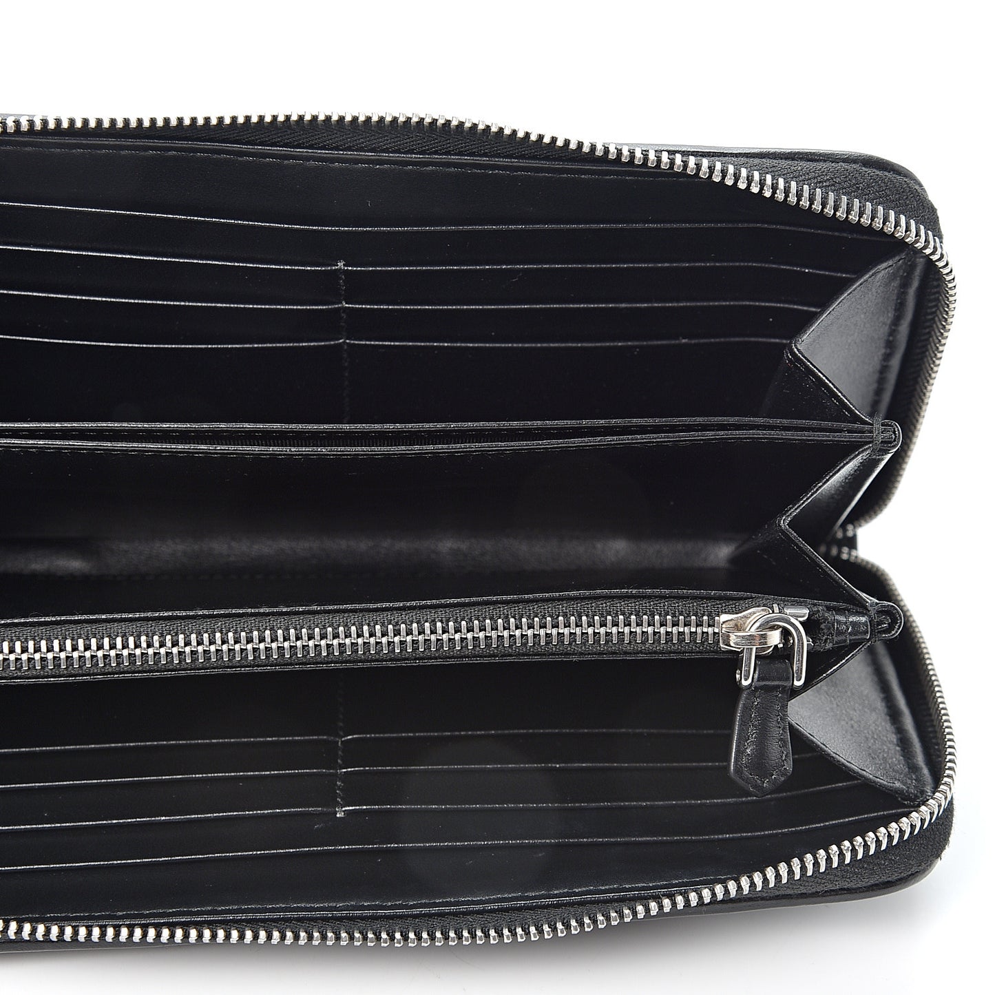 Soft Calfskin Diagramme Zip Around Wallet Black
