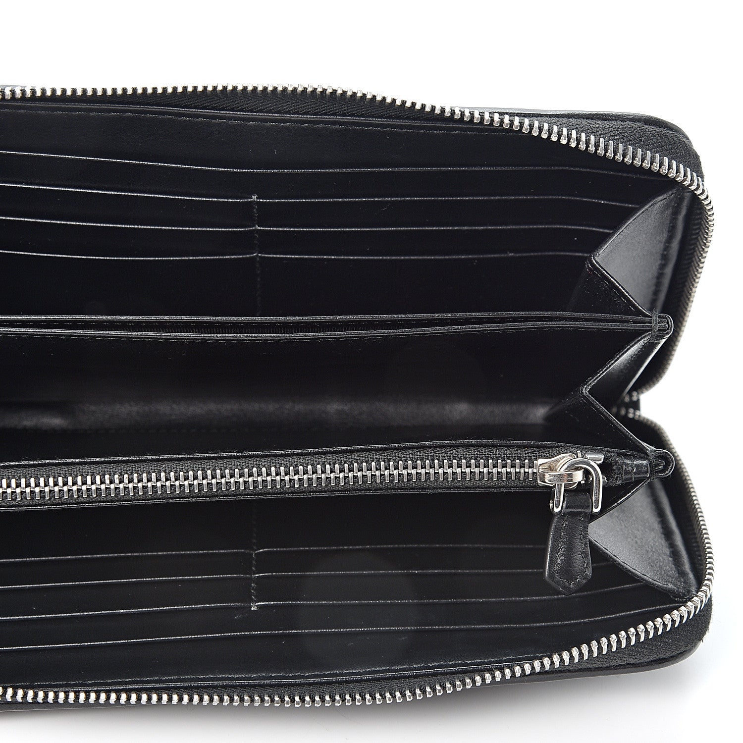 Prada Soft Calfskin Diagramme Zip Around Wallet Black 4 of 8