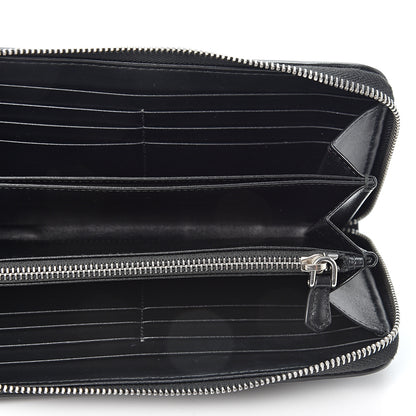 Prada Soft Calfskin Diagramme Zip Around Wallet Black 4 of 8