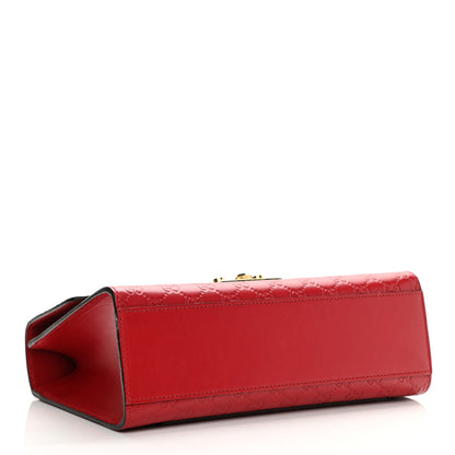 Gucci Guccissima Medium Padlock Shoulder Bag Hibiscus Red 4 of 12