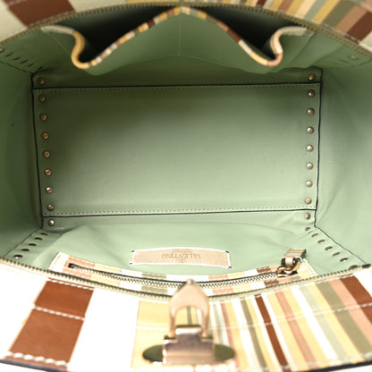 Valentino Garavani Vitello Native Couture 1975 Small Rockstud Double Handle Tote Multicolor 5 of 9