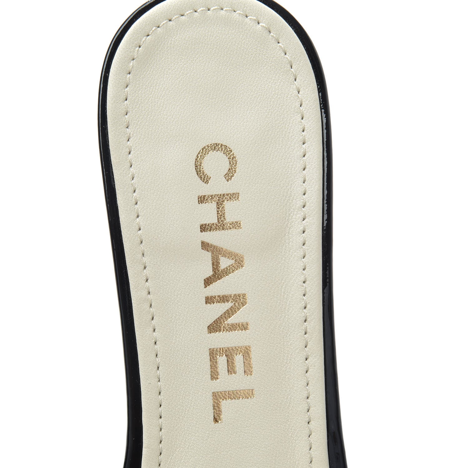 Chanel Mesh Patent Calfskin CC Sandal Mule 37 Black 5 of 7