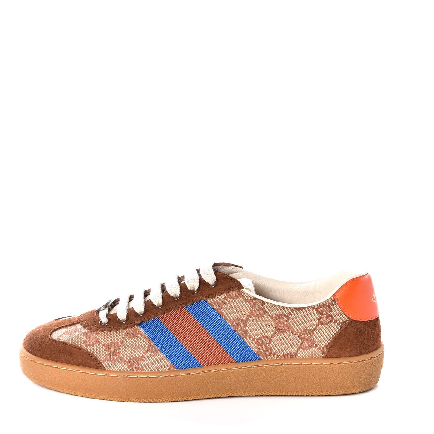GG Monogram Suede Web Mens G74 Sneakers 6.5 Beige Ruggine Cuir