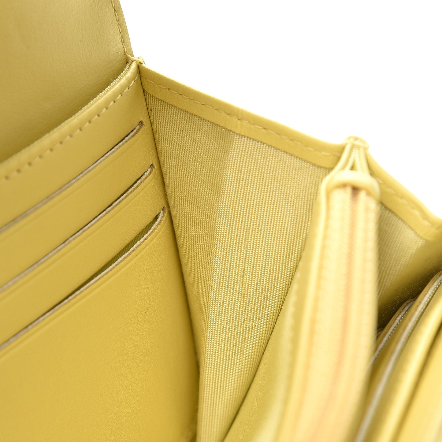 Caviar Quilted Filigree Flap Wallet Yellow