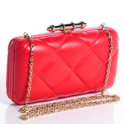 Givenchy Lambskin Quilted Obsedia Minaudiere Clutch Red 3 of 7