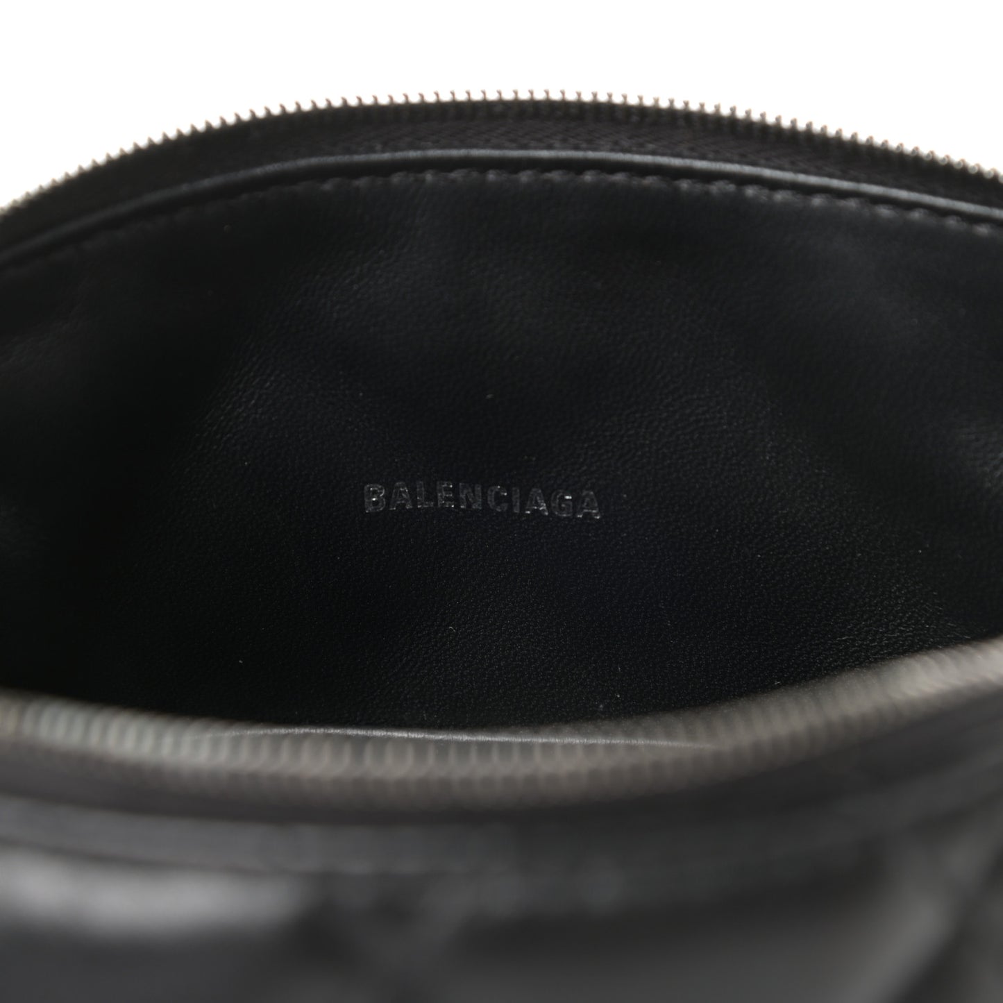 Nappa Calfskin Quilted Touch B Camera Shoulder Bag Black
