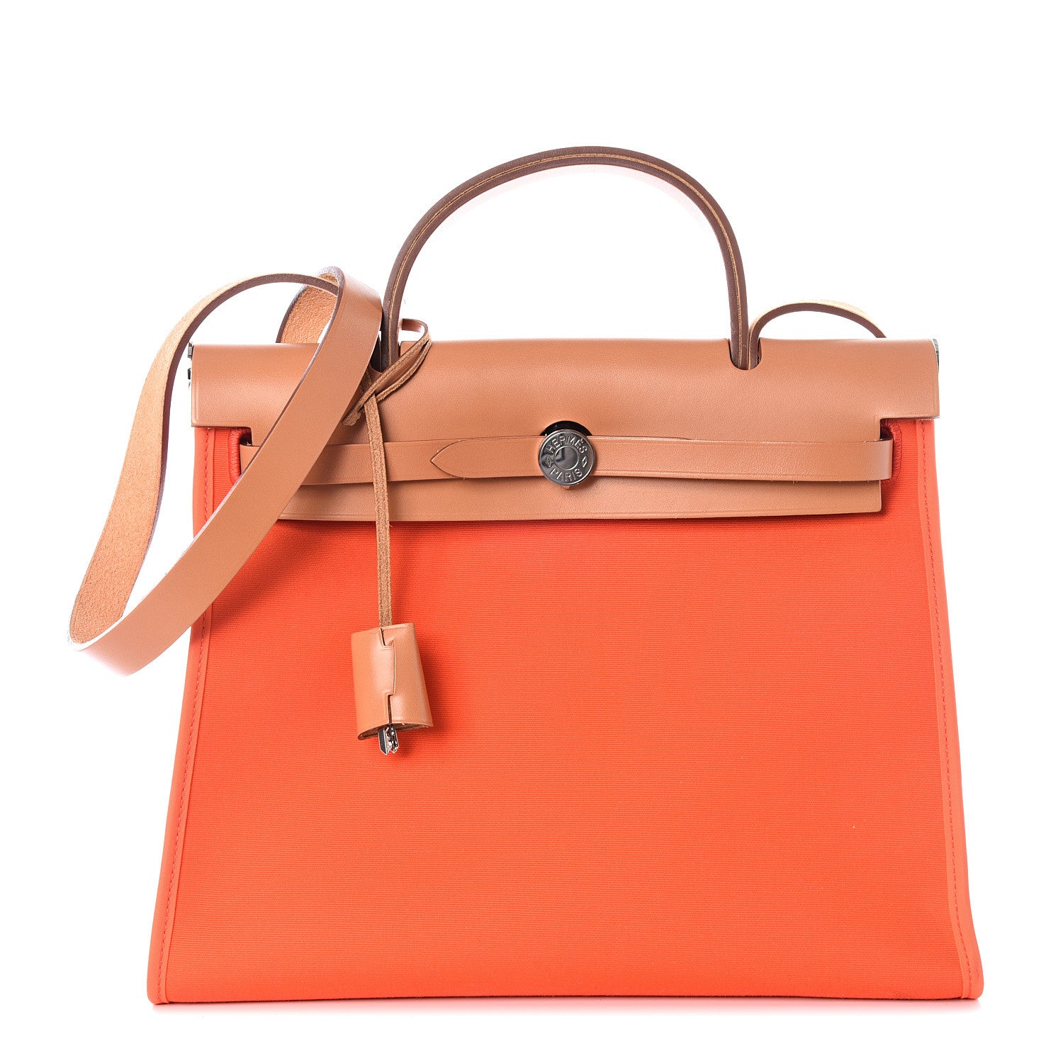 Hermes Vache Hunter Toile Herbag Zip 31 PM Capucine Fauve 2 of 11