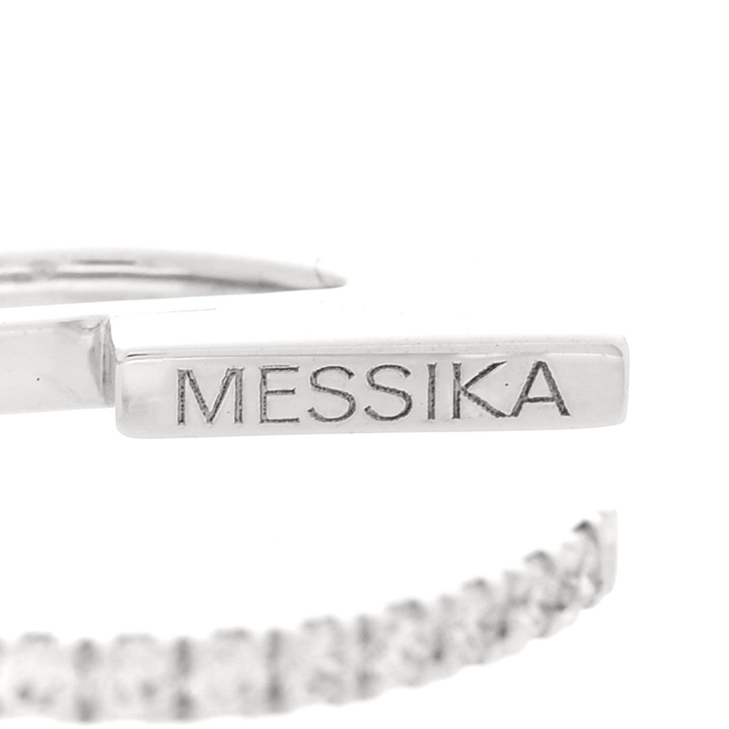 Messika 18K White Gold Diamond Gatsby Mono Clip Single Ear Cuff Earring 3 of 4