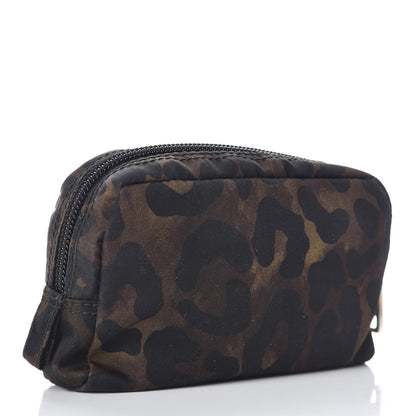 Prada Tessuto Stampato Nylon Leopard Print Cosmetic Pouch Mimetico 3 of 8