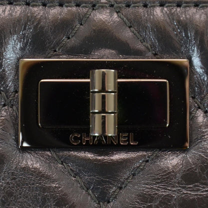 Chanel Metallic Aged Calfskin Quilted Large Reissue Camera Case Silver 5 of 9