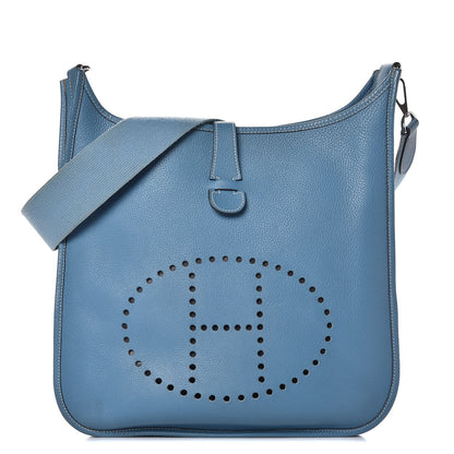 Hermes Togo Evelyne II GM Blue Jean 1 of 9