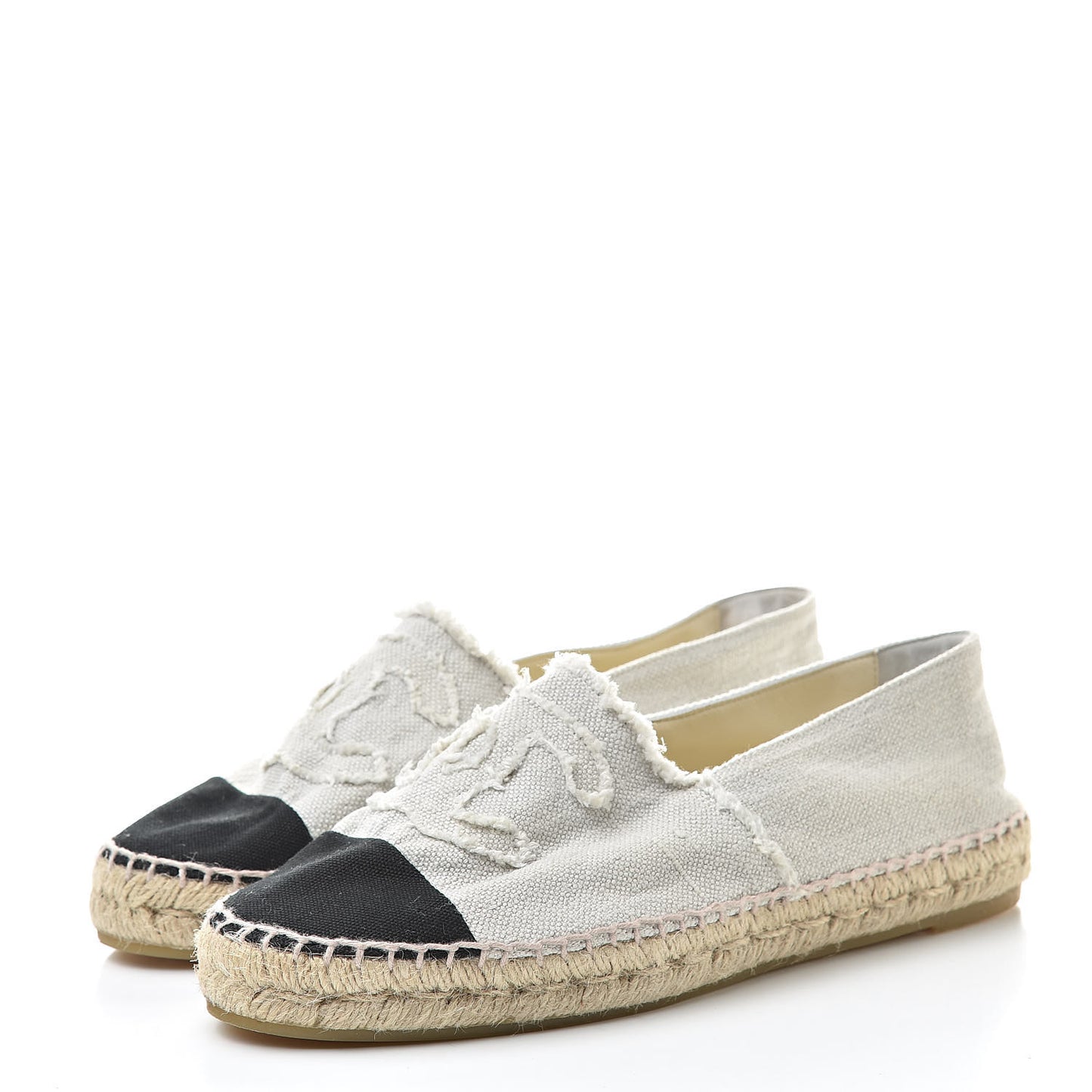Linen CC Espadrilles 41 Beige Black