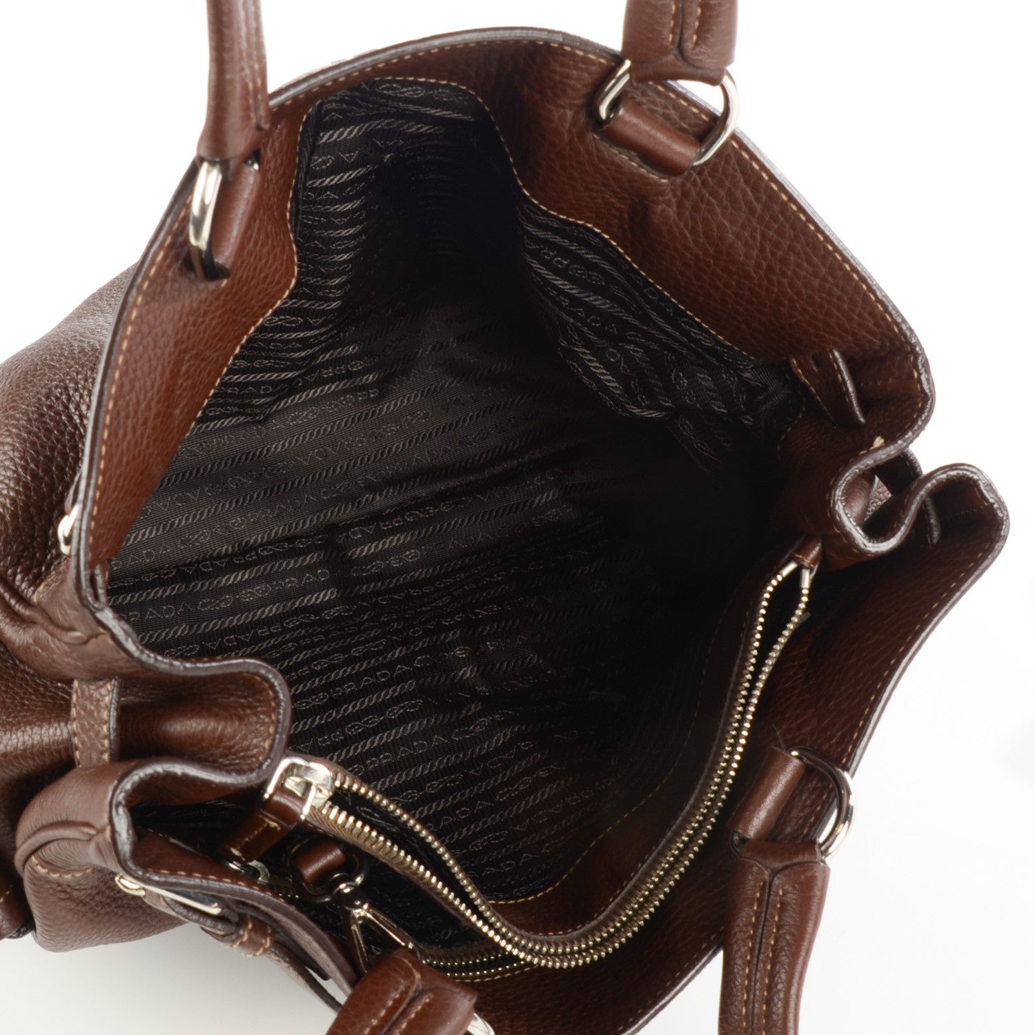 Prada Cervo Deerskin Shoulder Bag Brown 5 of 9