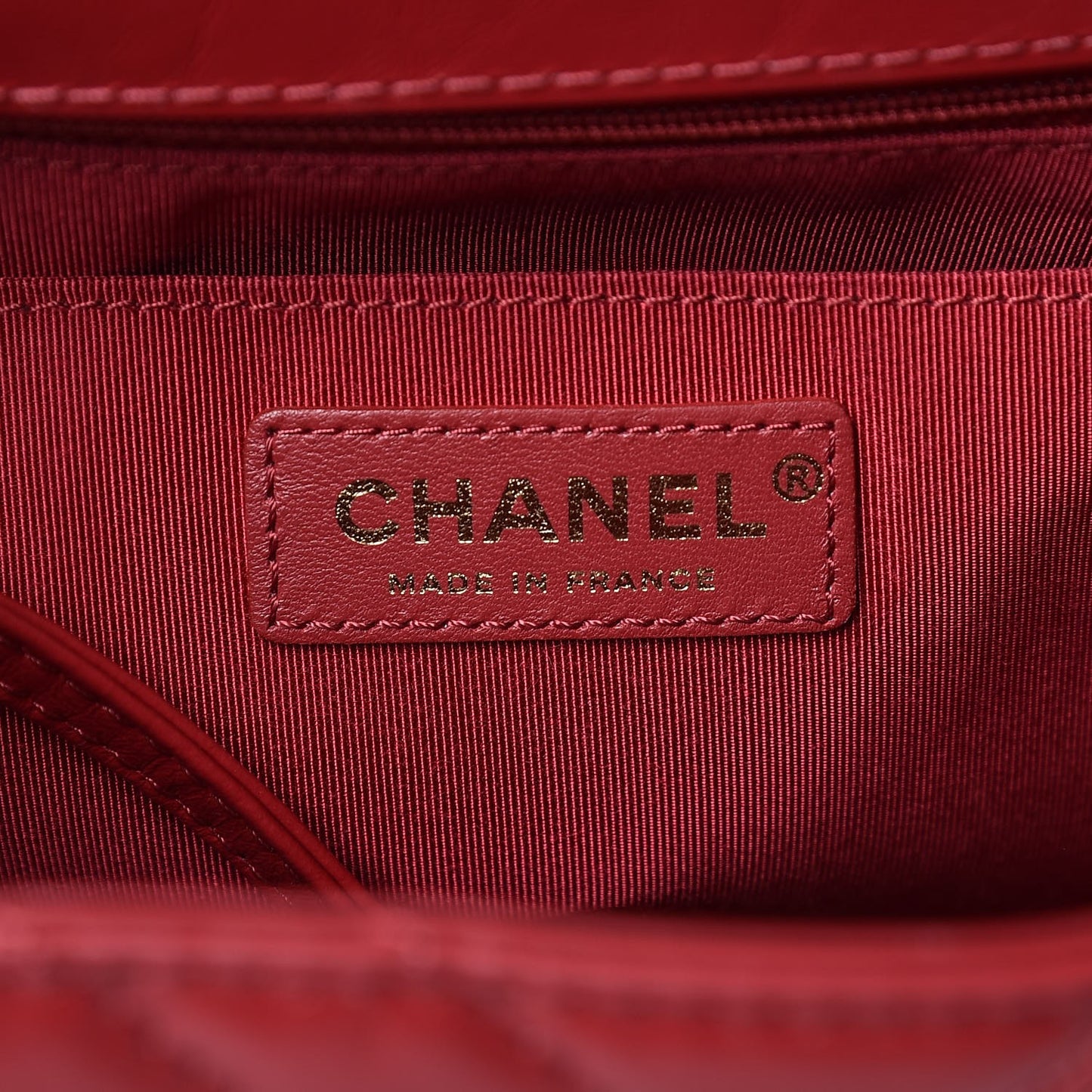 Aged Calfskin Chevron Quilted Backpack Red