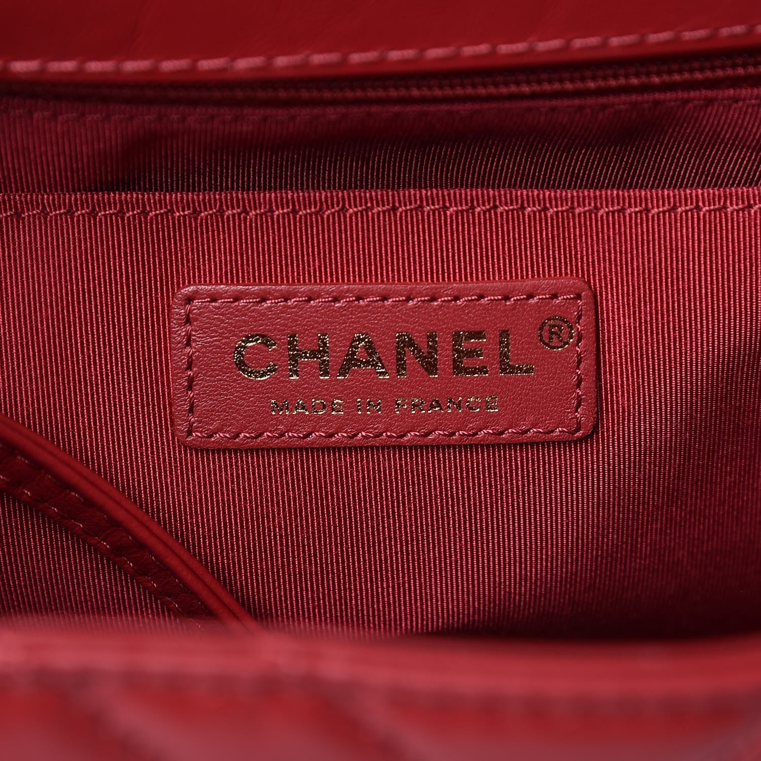 Chanel Aged Calfskin Chevron Quilted Backpack Red 6 of 8