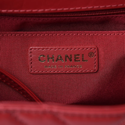 Chanel Aged Calfskin Chevron Quilted Backpack Red 6 of 8