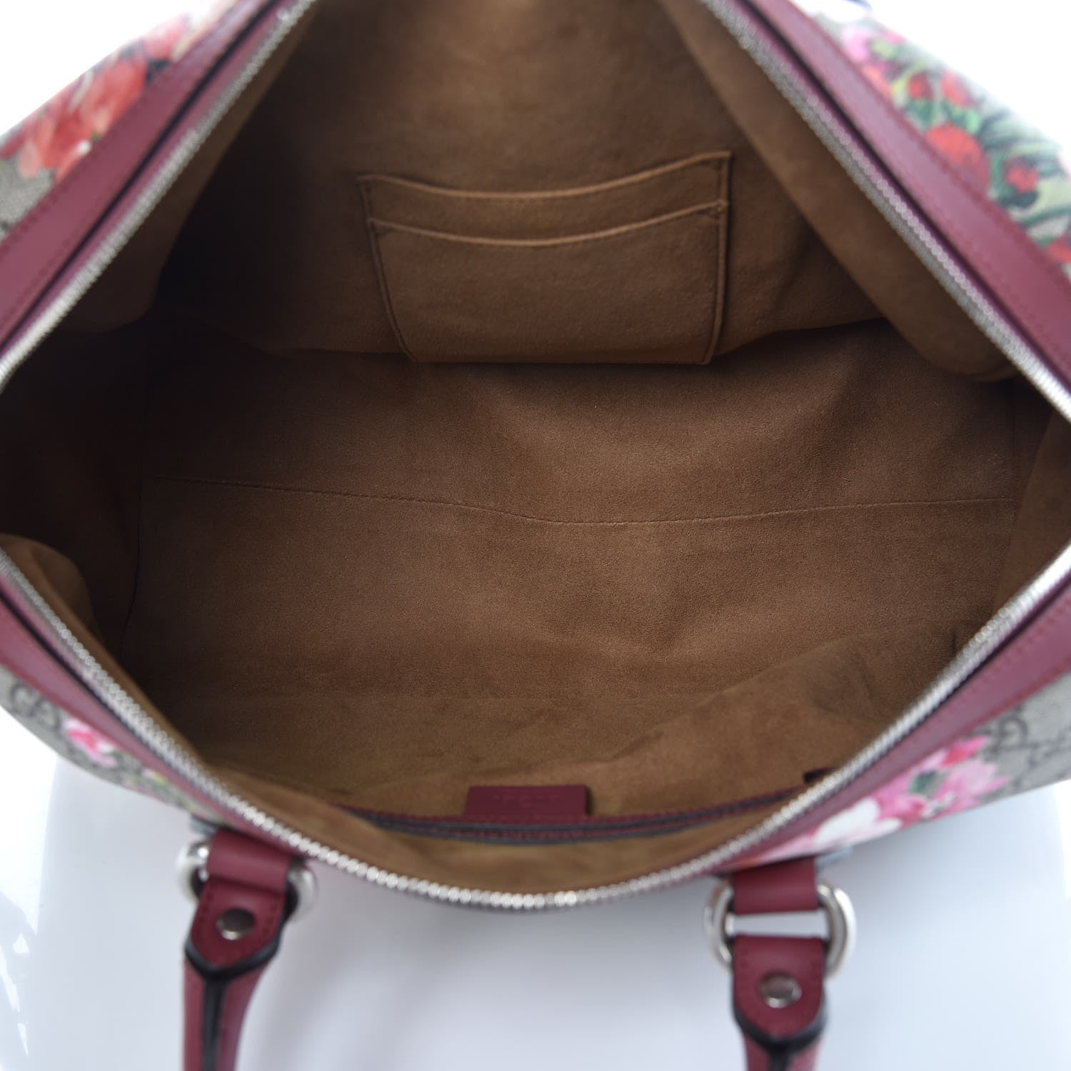 Gucci GG Supreme Monogram Blooms Medium Boston Beige Multicolor Dry Rose 5 of 7